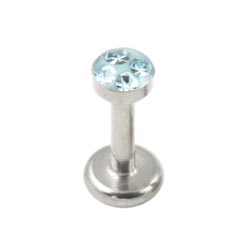 Titanium internally threaded multi gem disk labret