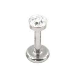 Titanium internally threaded multi gem disk labret