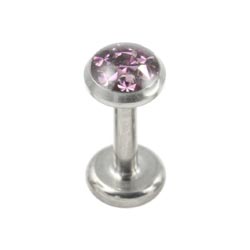 Titanium internally threaded multi gem disk labret