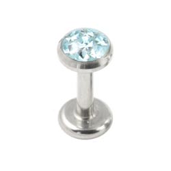 Titanium internally threaded multi gem disk labret