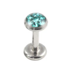 Titanium internally threaded multi gem disk labret