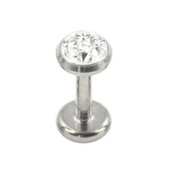 Titanium internally threaded multi gem disk labret