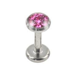 Titanium internally threaded multi gem disk labret