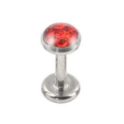 Titanium internally threaded multi gem disk labret