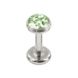 Titanium internally threaded multi gem disk labret