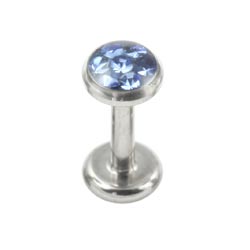 Titanium internally threaded multi gem disk labret