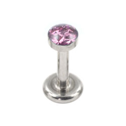 Titanium internally threaded multi gem disk labret