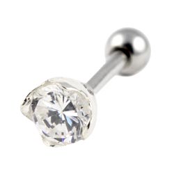 Tulip bezel set round crystal cartilage earring