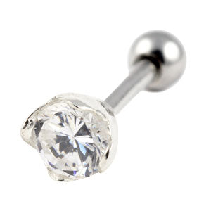 Tulip bezel set round crystal cartilage earring