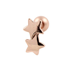 Two star cartilage earring