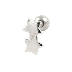 Two star cartilage earring