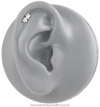 Two star cartilage earring